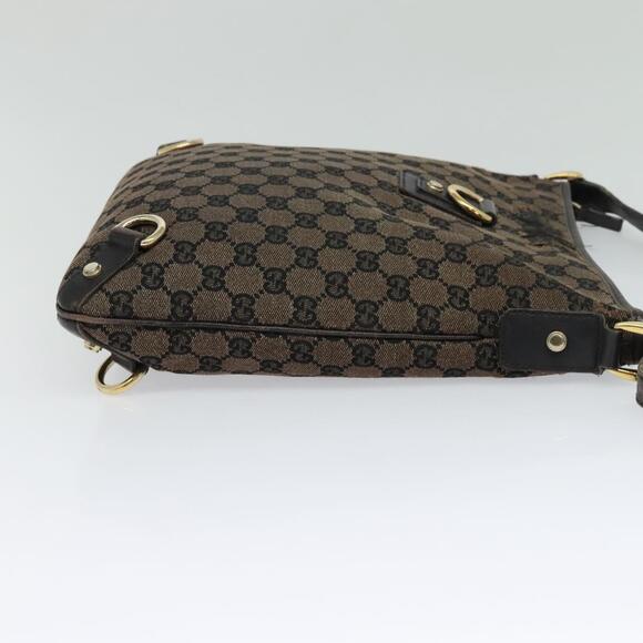 GUCCI GG Canvas Abbey Shoulder Bag Outlet Brown Gold - Picture 5 of 12
